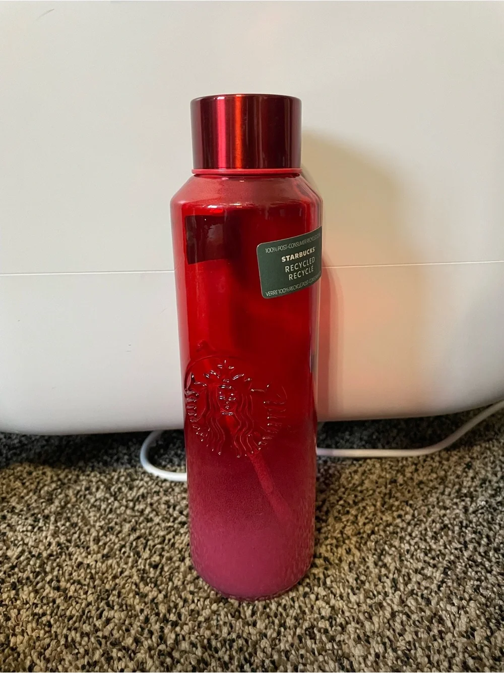 Starbucks Recycled Glass Ombré Red Water Bottle